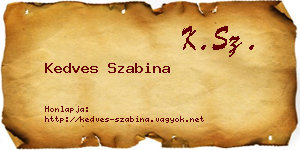 Kedves Szabina névjegykártya