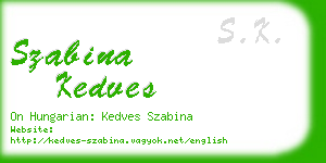 szabina kedves business card